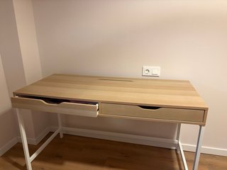 Escritorio Roble y Blanco 132x56x76(altura)