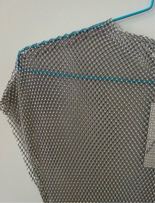 Vestido Zara brillante gris/plata