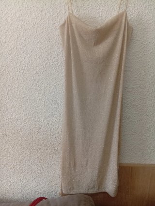 Vestido dorado brillante talla S