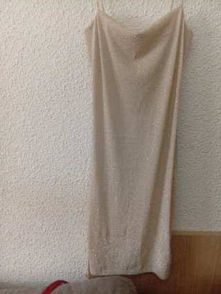 Vestido dorado brillante talla S