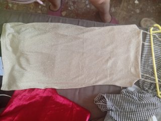 Vestido dorado brillante talla S