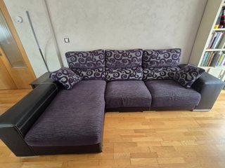 Sofá Chaiselongue Gris y Negro
