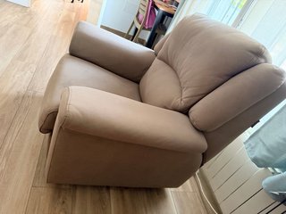 Sillón eléctrico beige tela