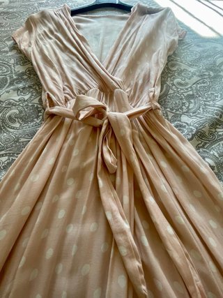 Vestido rosa palo lunares