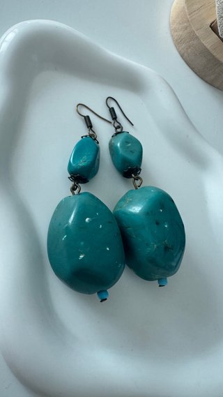 Orecchini vintage pietre blu e turchesi donna