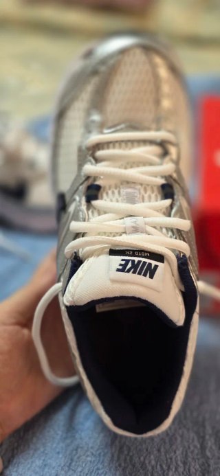 Zapatillas Nike plateadas y blancas