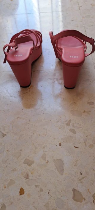 Sandalias Plataforma Hugo Boss Rojas Talla 40
