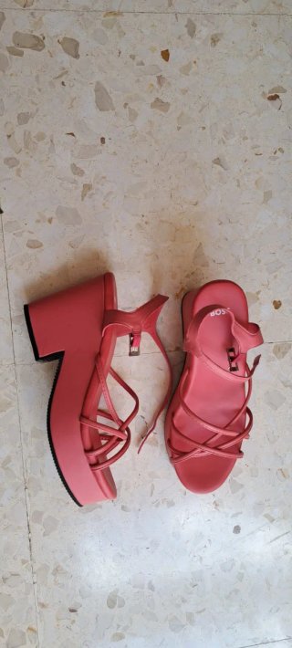 Sandalias Plataforma Hugo Boss Rojas Talla 40