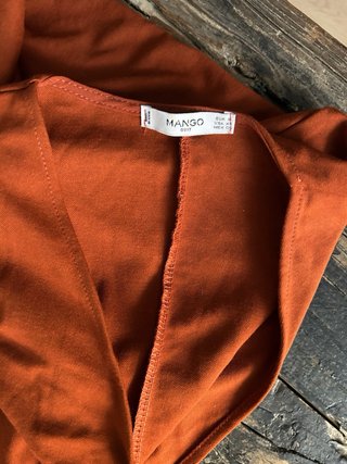 Vestido terracota manga larga