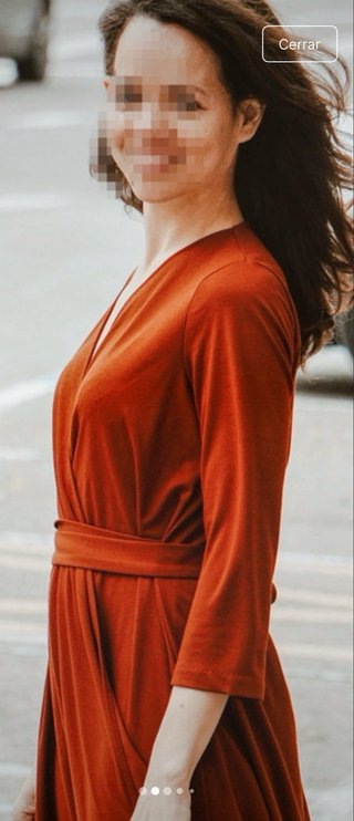 Vestido terracota manga larga
