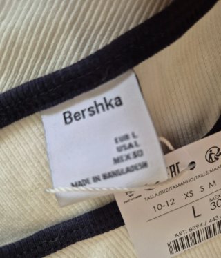 Top Bershka Blanco Talla L