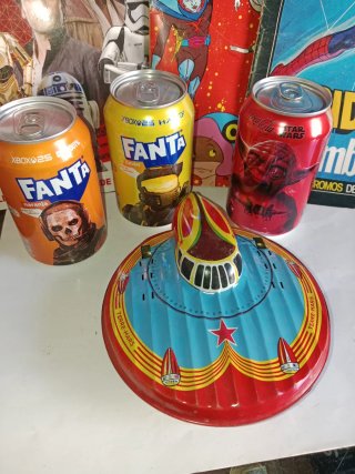 3 Lattine Fanta/Coca-Cola Star Wars + Nave Spaziale
