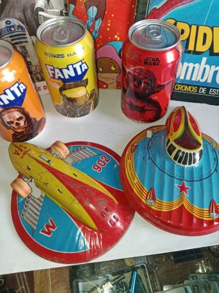 3 Lattine Fanta/Coca-Cola Star Wars + Nave Spaziale