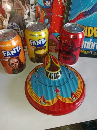 3 Lattine Fanta/Coca-Cola Star Wars + Nave Spaziale