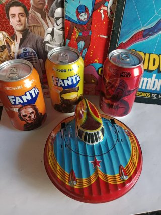 3 Lattine Fanta/Coca-Cola Star Wars + Nave Spaziale