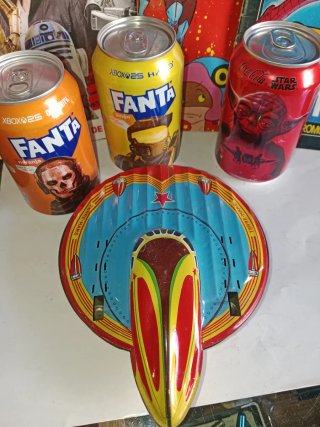 3 Lattine Fanta/Coca-Cola Star Wars + Nave Spaziale