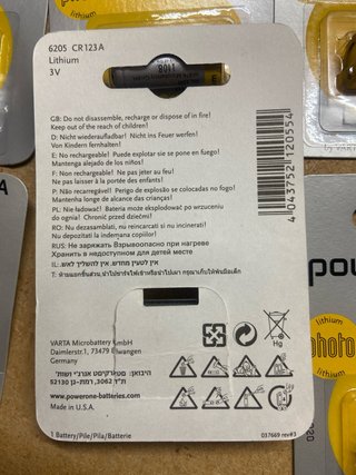 Baterías CR 123 A power one  11 ud