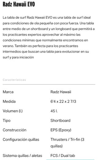 Tabla Surf Radz Hawaii 6'4