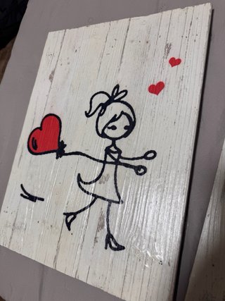 Cuadros de pareja con globos de madera
