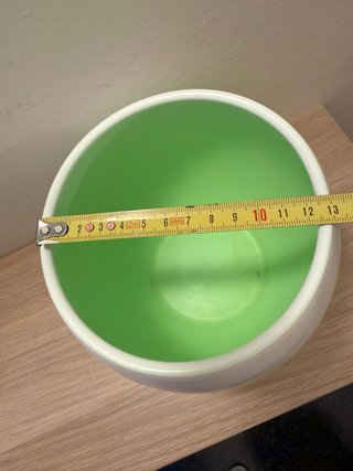Vaso ceramica bianco e verde