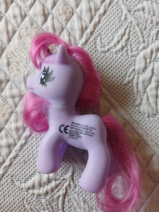 Boneco Pónei Rosa e Roxo com Laço
