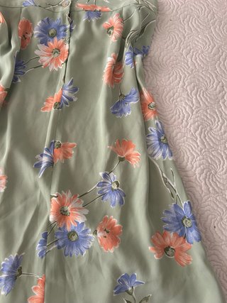 Falda midi floral verde