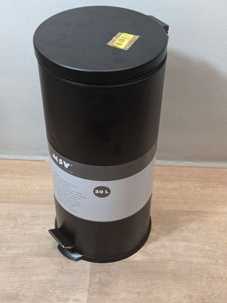 Papelera Pedal MSV Acero Inoxidable 30L Negra