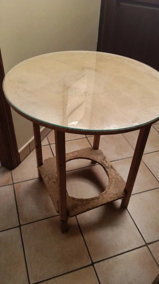 Mesa redonda cristal 70cm  madera