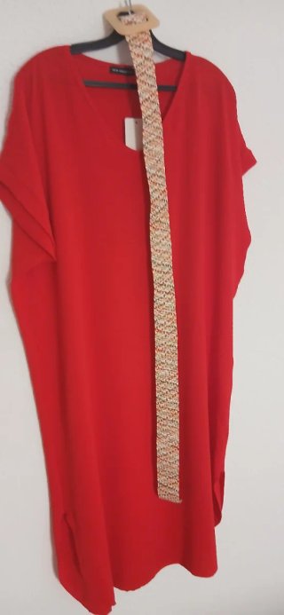 Vestido rojo largo talla única