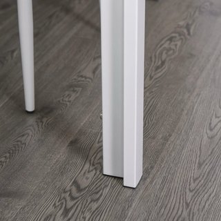 Mesa de comedor cristal y metal blanco
