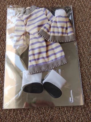 Conjunto Ropa Nancy Rayas Morado y Blanco