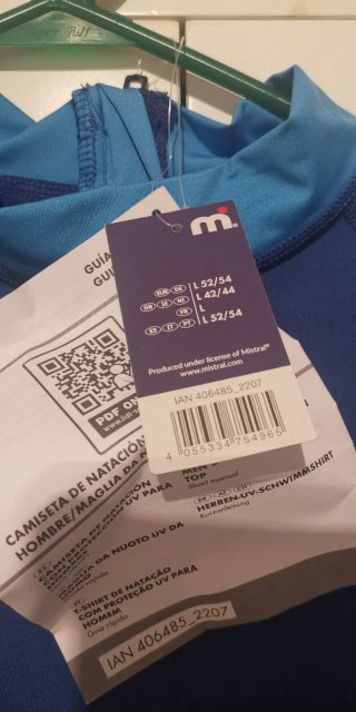 Camiseta natación surf Mistral hombre L (UV UPF 50