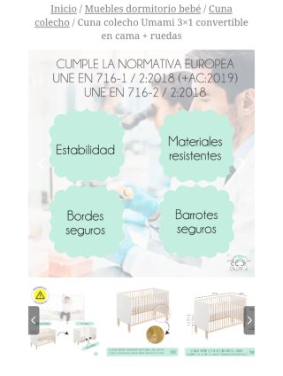 Cuna Colecho Unami 3x1 Convertible + Ruedas
