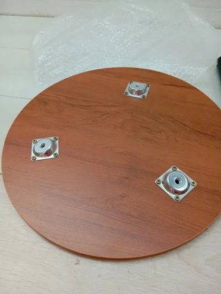 Mesa auxiliar redonda madera y metal 42x42x51