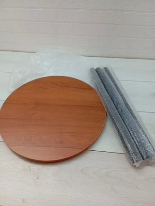 Mesa auxiliar redonda madera y metal 42x42x51