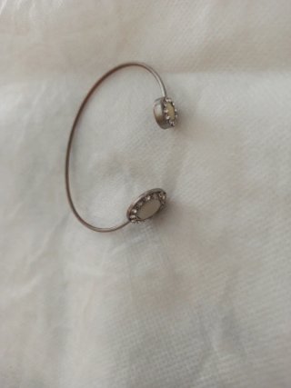 Pulsera vintage plata y blanco