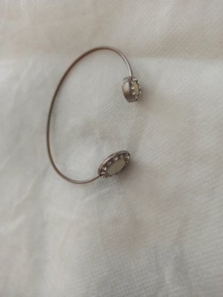 Pulsera vintage plata y blanco