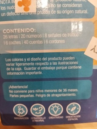 Juego ensartar Montessori madera