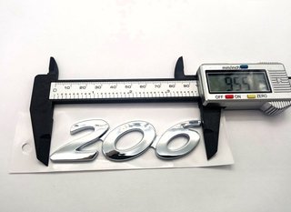 EMBLEMA TRASERO LETRAS 206 PEUGEOT CROMADO