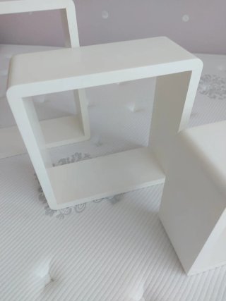 Lote 3 Estanterías Cubo Madera Blancas
