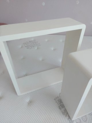 Lote 3 Estanterías Cubo Madera Blancas