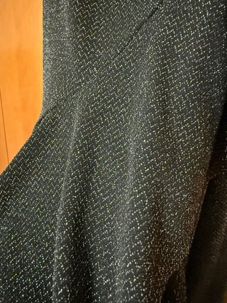 Vestido Sazalaxa Negro Brillante Asimétrico Talla