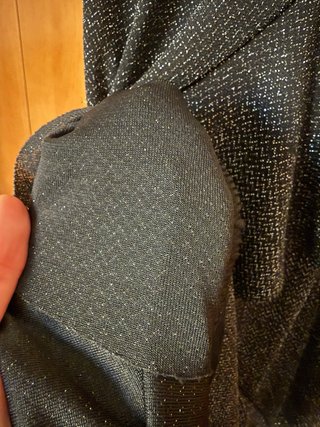 Vestido Sazalaxa Negro Brillante Asimétrico Talla