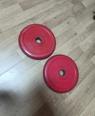 2 discos de pesa rojos 5kg