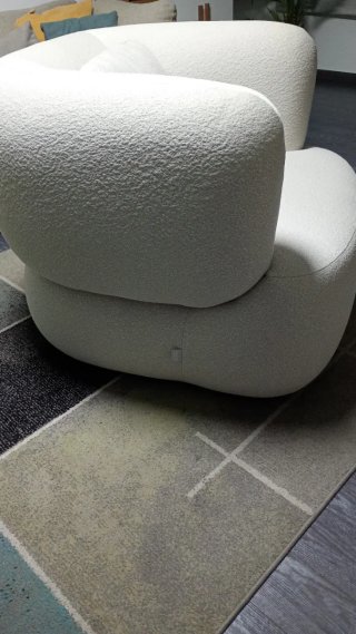 Sillón de tela beige/blanco