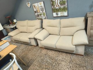 Sofás de tela beige (2 unidades)