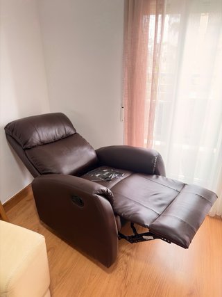 Divano relax in pelle marrone
