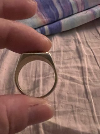 Anillo Sello Vintage Dorado Geométrico No envio