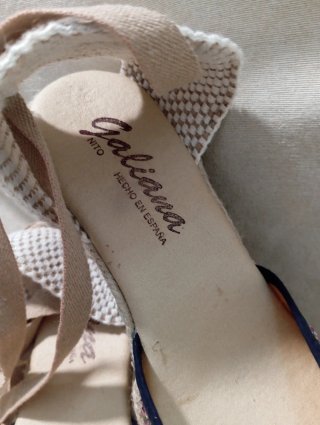 Esparteñas Galiana cuña cintas glitter