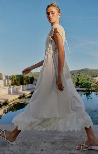 Vestido Zara combinado punto blanco